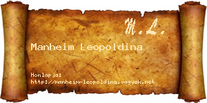 Manheim Leopoldina névjegykártya